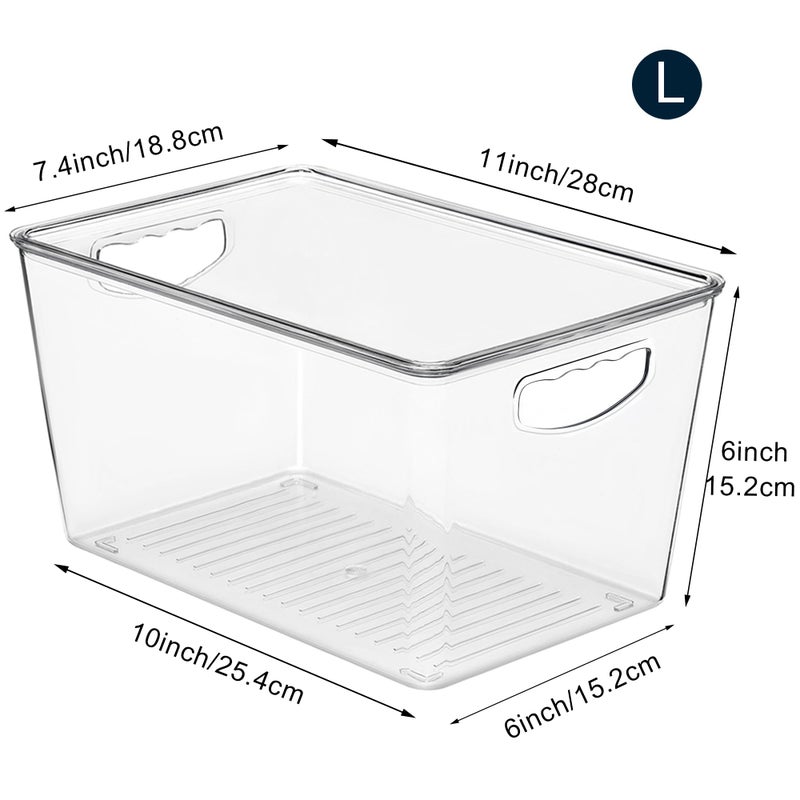 theaoo Clear Storage Bins with Lids Stackable - Large Plastic Containers for Pantry Organization and Storage - Perfect for kitchen,Fridge,Laundry Room,Bathroom,Garage,Closet,Cabinet Organizer -10 Pack - Image 2